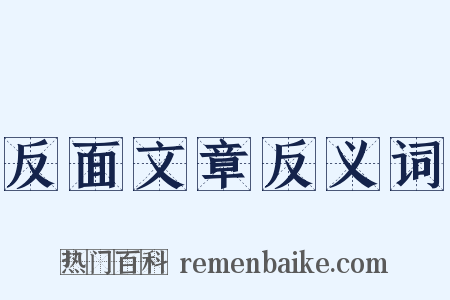 反面文章反义词是什么意思的图片